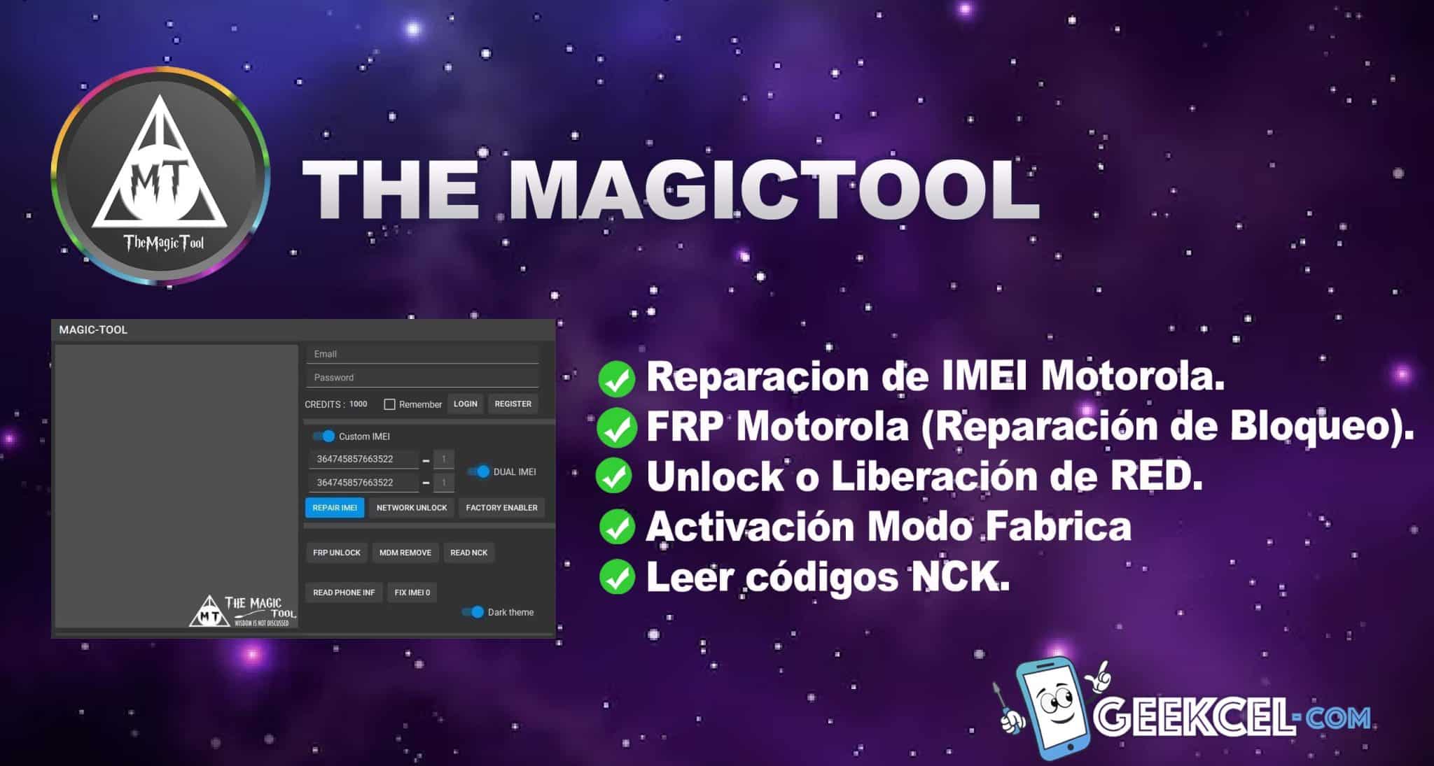 The MagicTool Motorola Cr&eacute;ditos de Servidor imagen principal