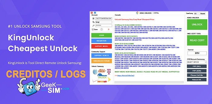 KingUnlock Cr&eacute;ditos de Software para Unlock & FRP imagen principal