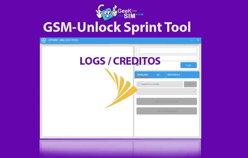GSM Unlock Sprint Tool Cr&eacute;ditos de Servidor imagen principal