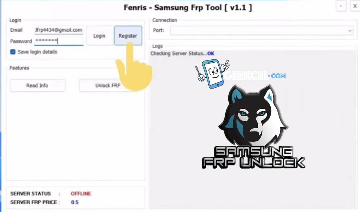 Creditos Fenris Samsung FRP Tool Logs imagen principal