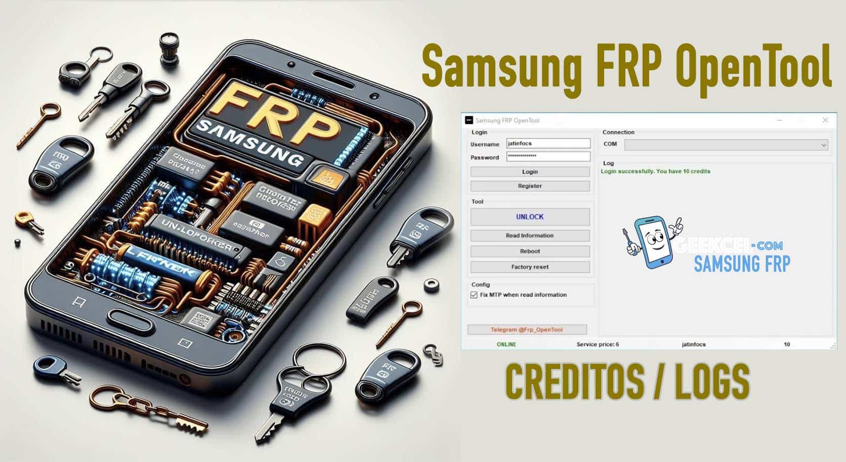 Samsung FRP OpenTool Cr&eacute;ditos de Servidor imagen principal